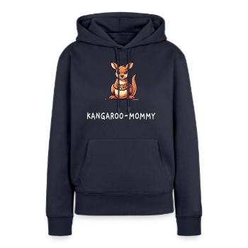 Kangaroo Mommy - Frauen Premium Bio Hoodie - Navy - Vorne - Julia (174cm)