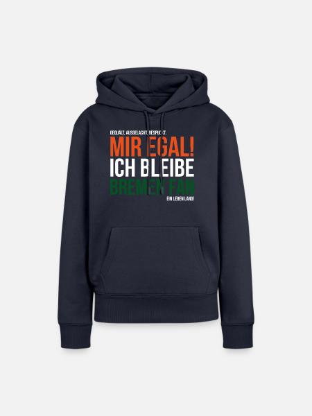 Ich bleibe Bremen Fan - Frauen Premium Bio Hoodie - Navy