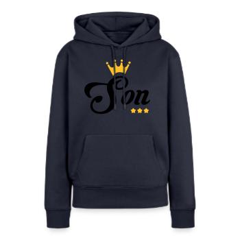 Fils / Fille / Petit-Fils / Petite-Fille - Sweat à capuche Premium bio Femme - bleu marine - Devant - Julia (174cm)
