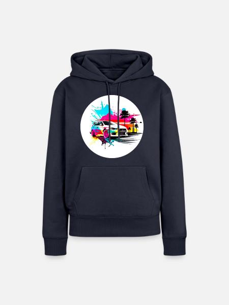 Miami Car 4 - Frauen Premium Bio Hoodie - Navy