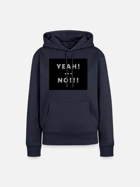 yeah no - Frauen Premium Bio Hoodie - Navy