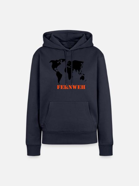 Weltkarte Fernweh - Frauen Premium Bio Hoodie - Navy