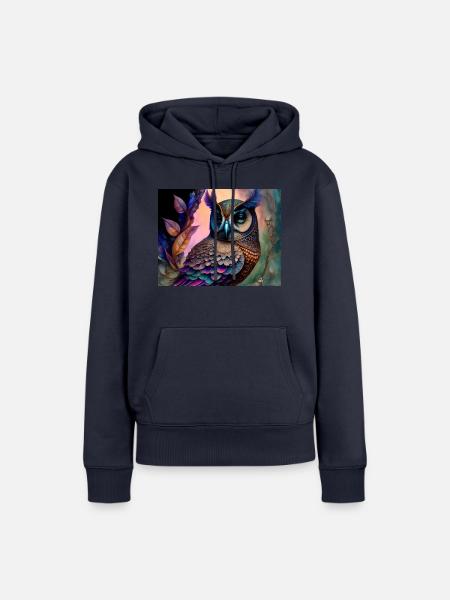 Eule - Frauen Premium Bio Hoodie - Navy