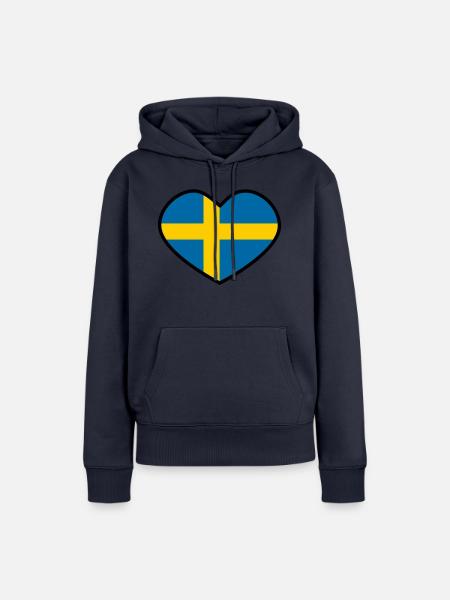 Schwedisches Herz - Frauen Premium Bio Hoodie - Navy