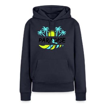 surf paradise - Frauen Premium Bio Hoodie - Navy - Vorne - Julia (174cm)