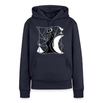 Tango des contraires. Passion la nuit. - Sweat à capuche Premium bio Femme - bleu marine - Devant - Julia (174cm)