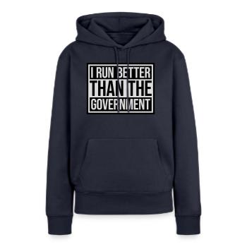 mieux fonctionner que le gouvernement - Sweat à capuche Premium bio Femme - bleu marine - Devant - Julia (174cm)