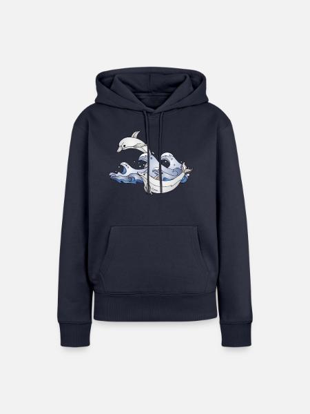 Delphine - Frauen Premium Bio Hoodie - Navy