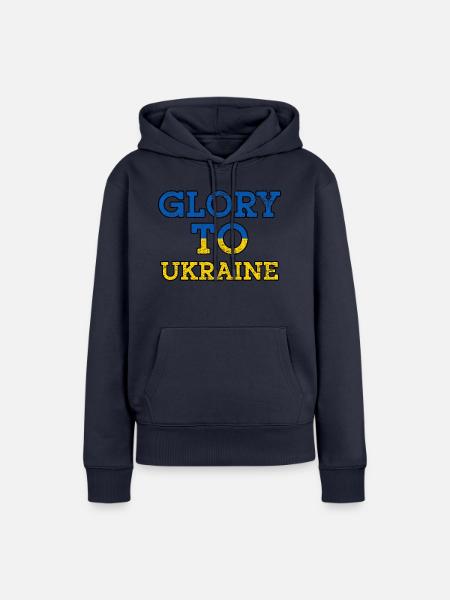Glory To Ukraine - Frauen Premium Bio Hoodie - Navy
