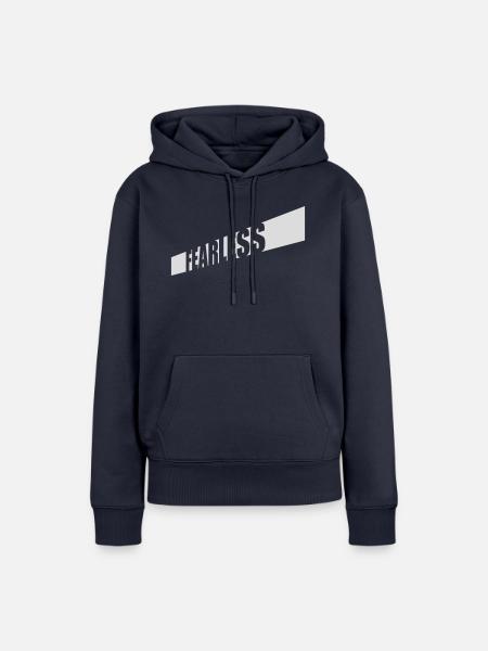 fearless Text Zitat Design - Frauen Premium Bio Hoodie - Navy