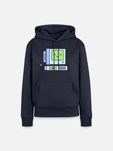 Happy Retro Computer - Frauen Premium Bio Hoodie - Navy