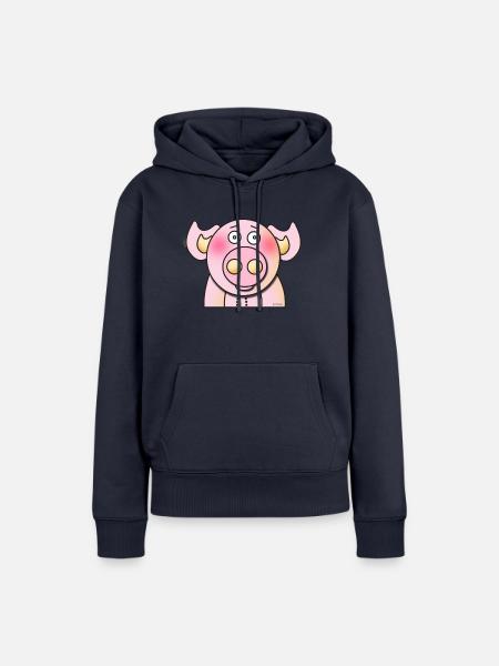 Schweinchen - Frauen Premium Bio Hoodie - Navy