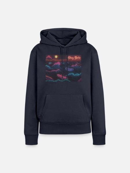 Shiny Berlin Neon waves - Frauen Premium Bio Hoodie - Navy