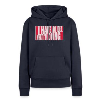 Aucune idée - Sweat à capuche Premium bio Femme - bleu marine - Devant - Julia (174cm)
