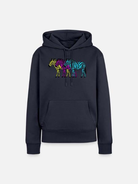 Zebras - Frauen Premium Bio Hoodie - Navy
