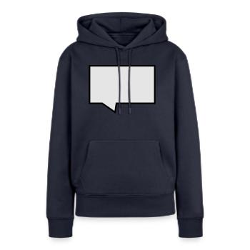 Sprechblase - Frauen Premium Bio Hoodie - Navy - Vorne - Julia (174cm)