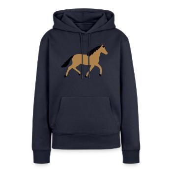 Pferd vektor - Frauen Premium Bio Hoodie - Navy - Vorne - Julia (174cm)