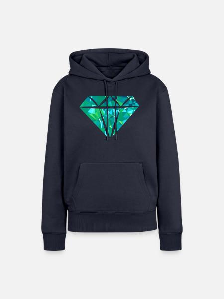 Diamond (Low Poly) - Frauen Premium Bio Hoodie - Navy