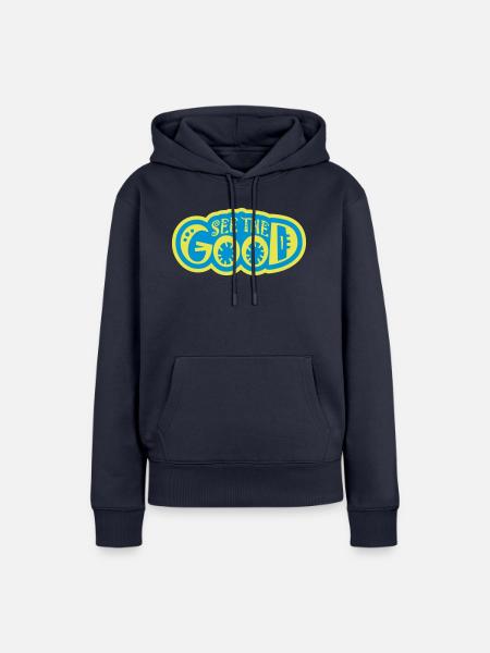 see the good Zitat - Frauen Premium Bio Hoodie - Navy