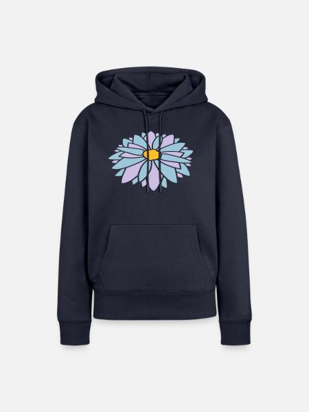 Bunte Hübsche Blume Design - Frauen Premium Bio Hoodie - Navy