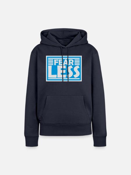 fearless Text Zitat Design - Frauen Premium Bio Hoodie - Navy