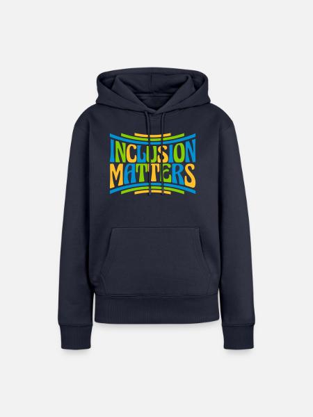 inclusion matters Logo Zitat - Frauen Premium Bio Hoodie - Navy