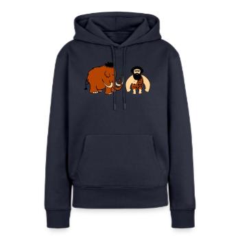 Homme des cavernes mammouth - Sweat à capuche Premium bio Femme - bleu marine - Devant - Julia (174cm)