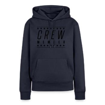 Membre d’équipage - Sweat à capuche Premium bio Femme - bleu marine - Devant - Julia (174cm)