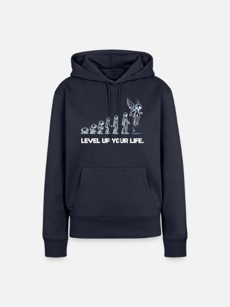 Verbessere dein Leben - Frauen Premium Bio Hoodie - Navy