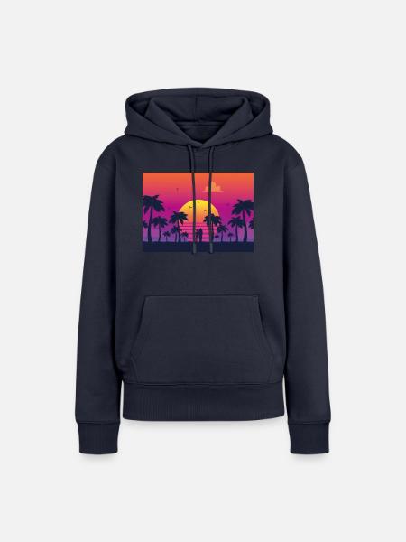 sunset surf - Frauen Premium Bio Hoodie - Navy
