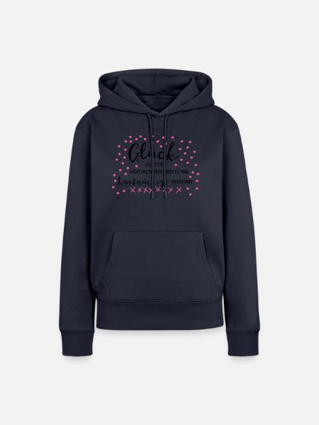 Glück... - Frauen Premium Bio Hoodie - Navy