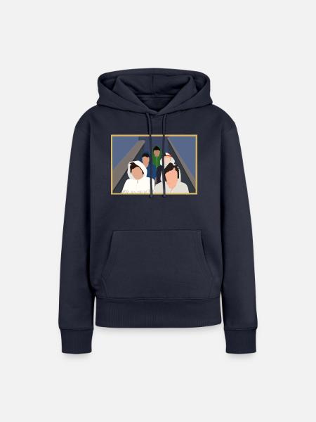 Boys stairs - Frauen Premium Bio Hoodie - Navy
