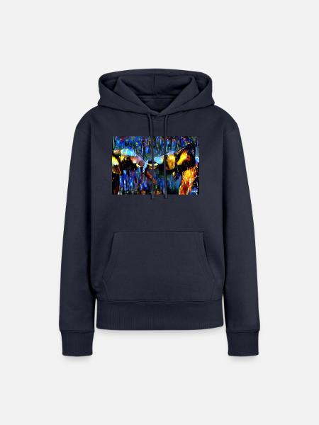 help for elephants 15 - Frauen Premium Bio Hoodie - Navy