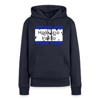mg irakleio - Frauen Premium Bio Hoodie - Navy - Vorne - Julia (174cm)