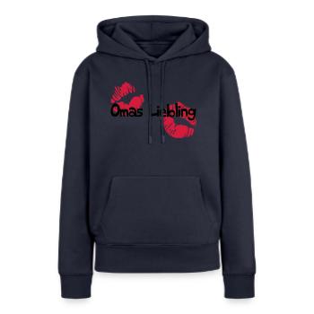 Omas Liebling - Frauen Premium Bio Hoodie - Navy - Vorne - Julia (174cm)