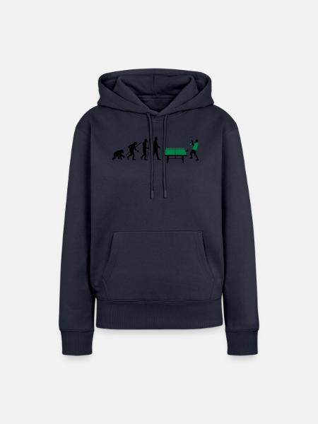 evolution_table_tennis_072012_a_2c - Frauen Premium Bio Hoodie - Navy