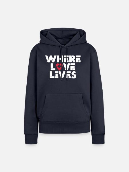 Wo die Liebe wohnt - Frauen Premium Bio Hoodie - Navy