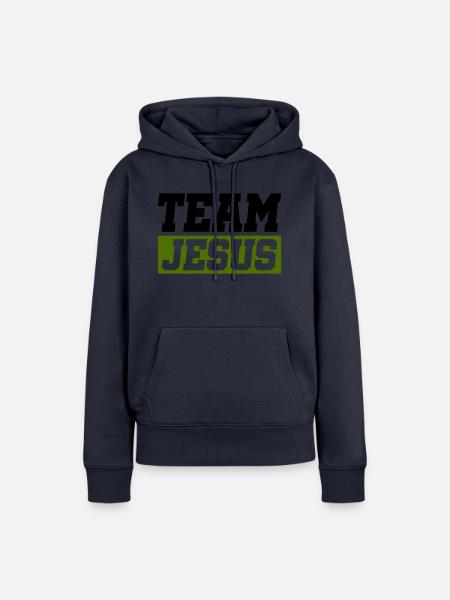 jesus team - Frauen Premium Bio Hoodie - Navy