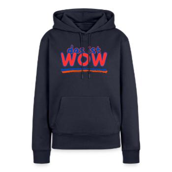 c’est WOW - Sweat à capuche Premium bio Femme - bleu marine - Devant - Julia (174cm)