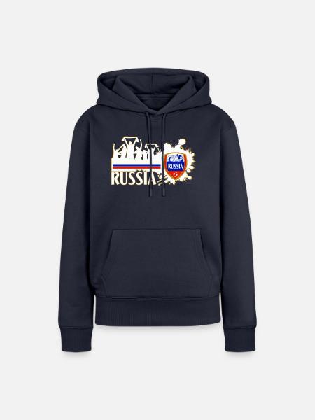 russia fan 2 - Frauen Premium Bio Hoodie - Navy