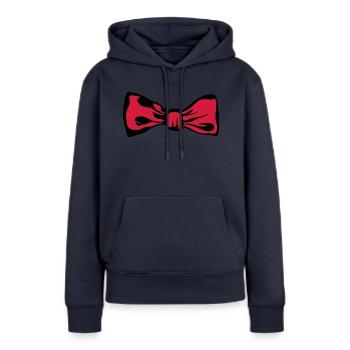 noeud papillon 2711 - Sweat à capuche Premium bio Femme - bleu marine - Devant - Julia (174cm)