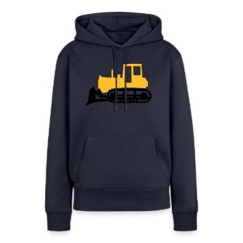 Bulldozer - Sweat à capuche Premium bio Femme - bleu marine - Devant - Julia (174cm)