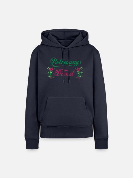 Betreuungs-Dienst Ornament Blume - Frauen Premium Bio Hoodie - Navy