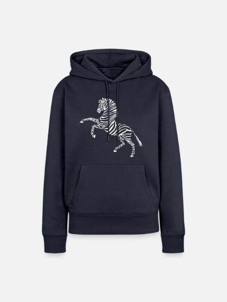Wildes Zebra - Frauen Premium Bio Hoodie - Navy