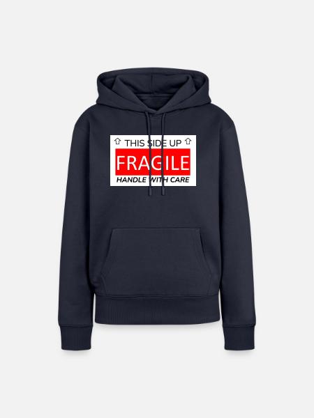 zerbrechlich - Frauen Premium Bio Hoodie - Navy