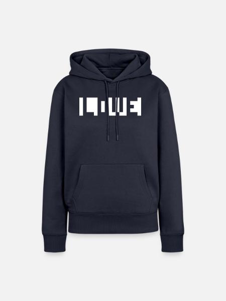 Pixel love - Frauen Premium Bio Hoodie - Navy