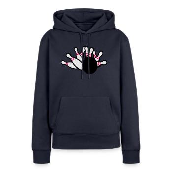 Kegeln - Frauen Premium Bio Hoodie - Navy - Vorne - Julia (174cm)