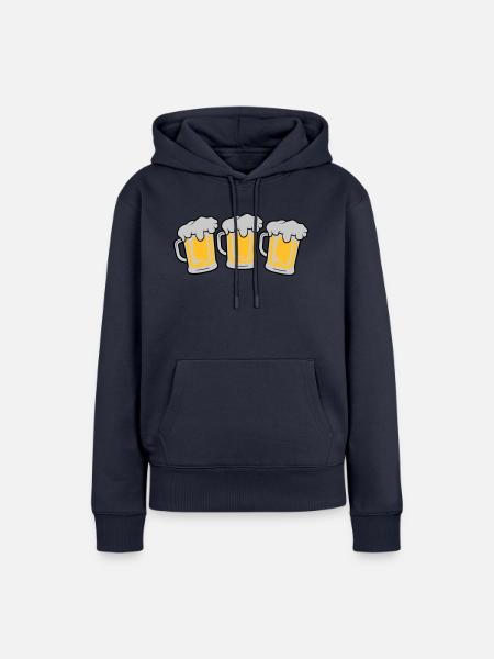 3 Maßkrug - Frauen Premium Bio Hoodie - Navy
