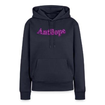 Antilope - Frauen Premium Bio Hoodie - Navy - Vorne - Julia (174cm)