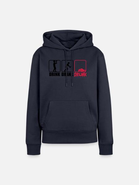 Evolution Hangover Drink Drank Drunk - Frauen Premium Bio Hoodie - Navy
